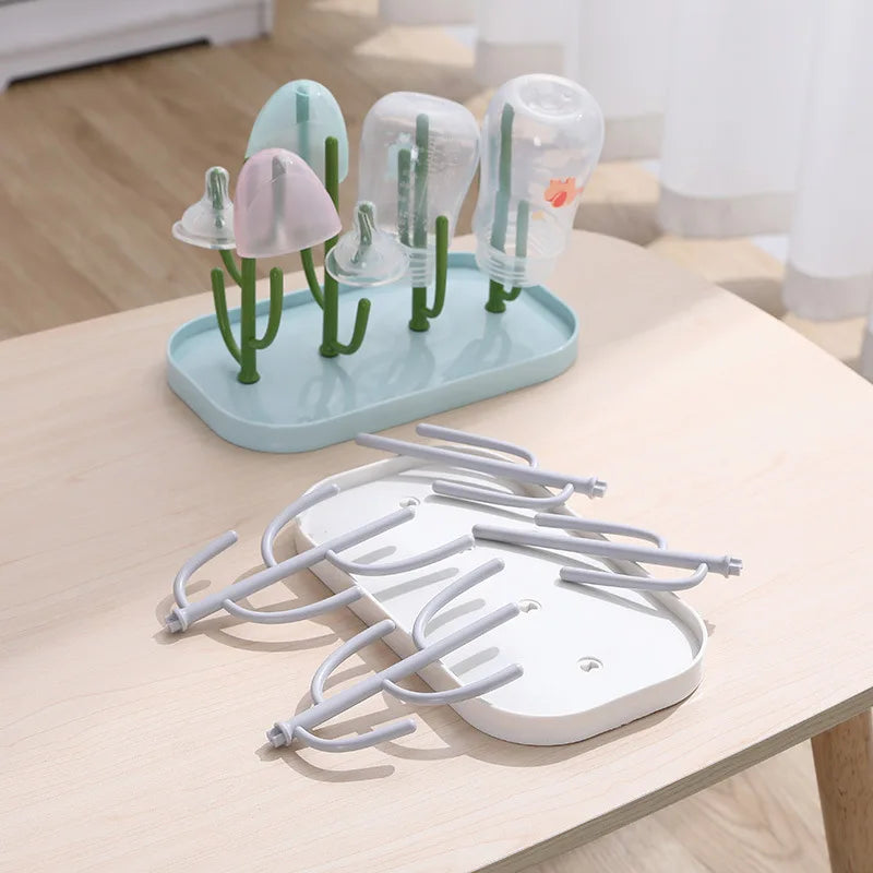 Baby Essentials Bottle Drying Rack for Kitchen Counter,Detachable Bottle Dryer Holder with Base.For Nipples,Cups,Pump Parts