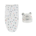 100% Organic Cotton Baby Swaddle Blanket Wrap Hat Set for Infant Adjustable Newborn Swaddle Baby Swaddle for 0-3 Month