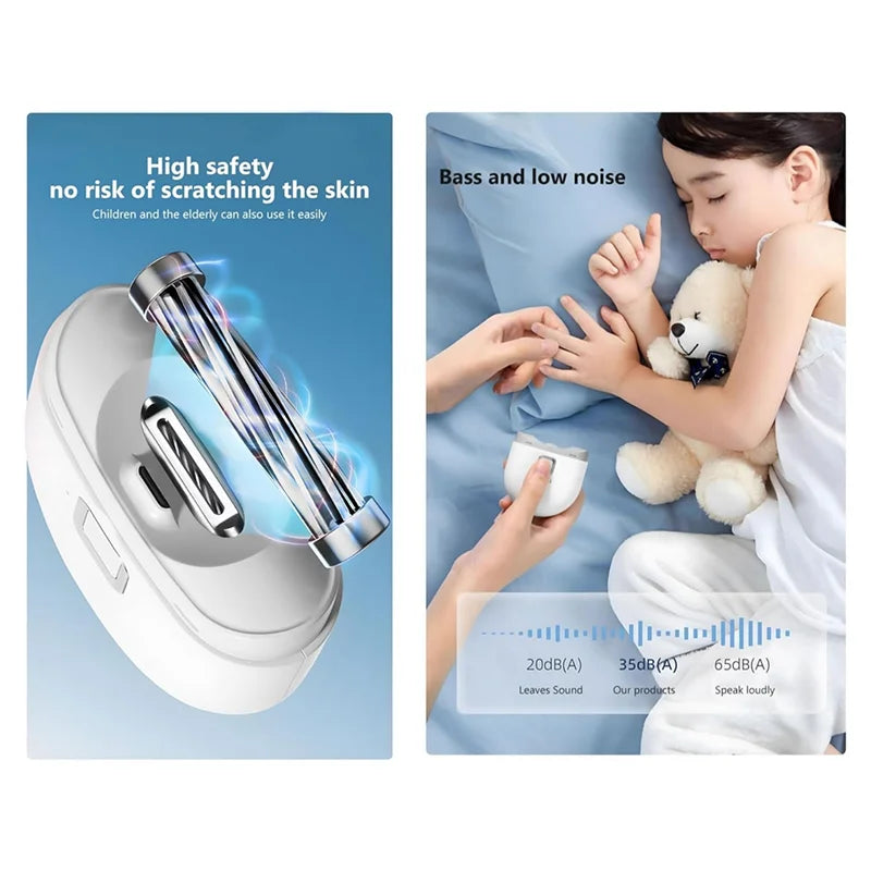 A19Q-Portable Electric Nail Clippers, Fully Automatic Silent Nail Clippers, Mini Baby Nail Trimmer with Storage Space