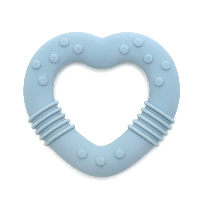 Food Grade Silicone Heart Teether New Baby Teething Toy Silicone Teether for Infant Relief Comfortable Chew Toy
