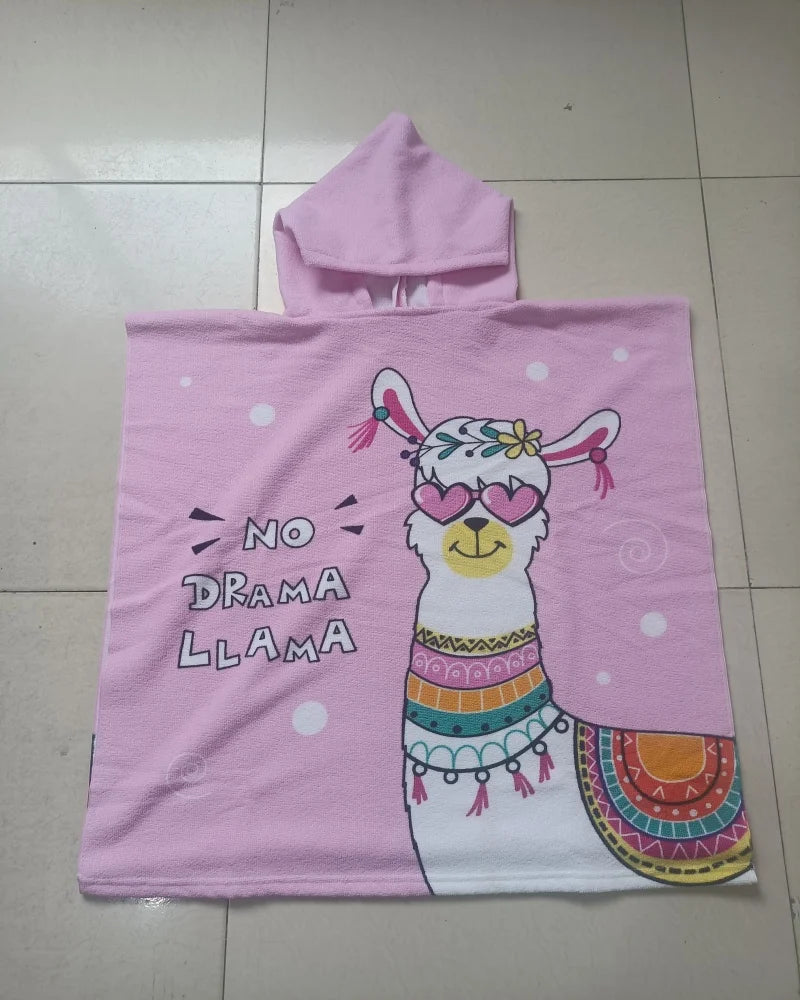 Girl Bathrobe Newborn Towel for Kids Dress up Kids Poncho Cape Kids Unicorn Pattern Beach Towel Poncho Hooded Baby