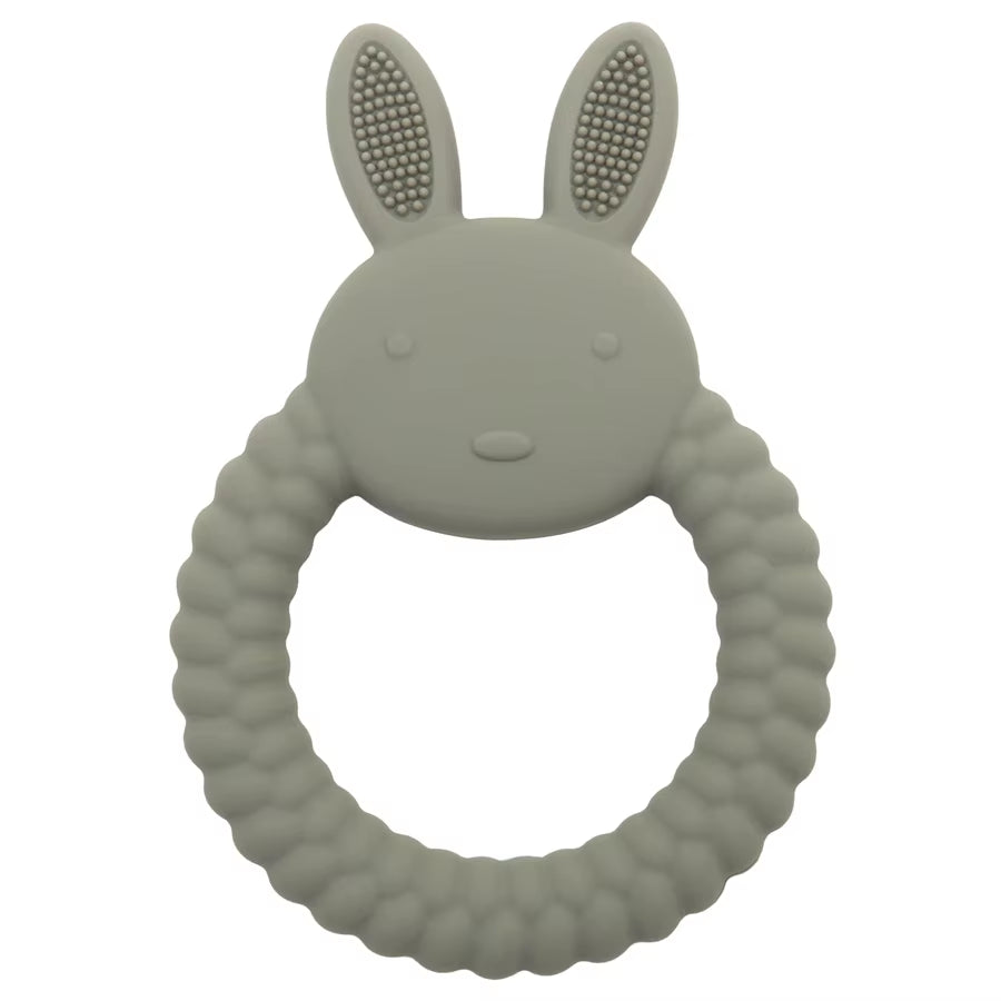 New Design Baby Rabbit Baby Toy Food Grade Safe Silicone Toothbrush Teether Toy Teething Set for Newborn Gift