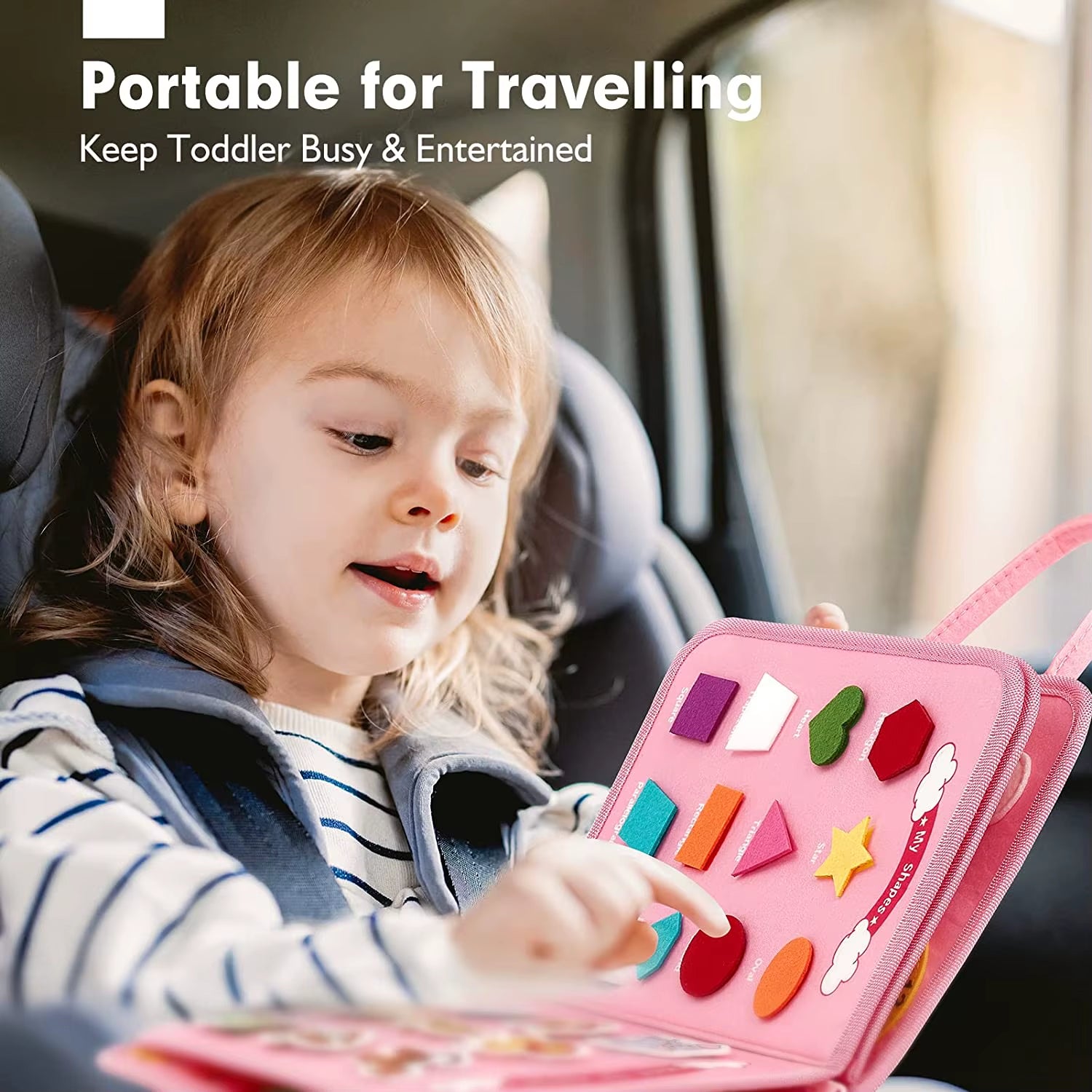 Montessori Toys Busy Board Toddler Sensory Activity Developing Board for Motor Skills， Educational Travel Activity Toys