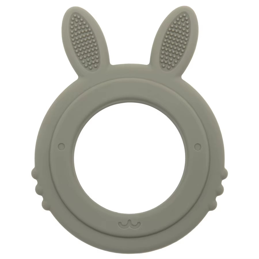 New Design Baby Rabbit Baby Toy Food Grade Safe Silicone Toothbrush Teether Toy Teething Set for Newborn Gift