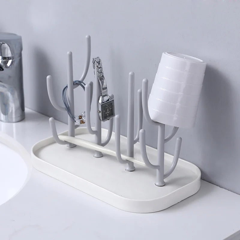 Baby Essentials Bottle Drying Rack for Kitchen Counter,Detachable Bottle Dryer Holder with Base.For Nipples,Cups,Pump Parts
