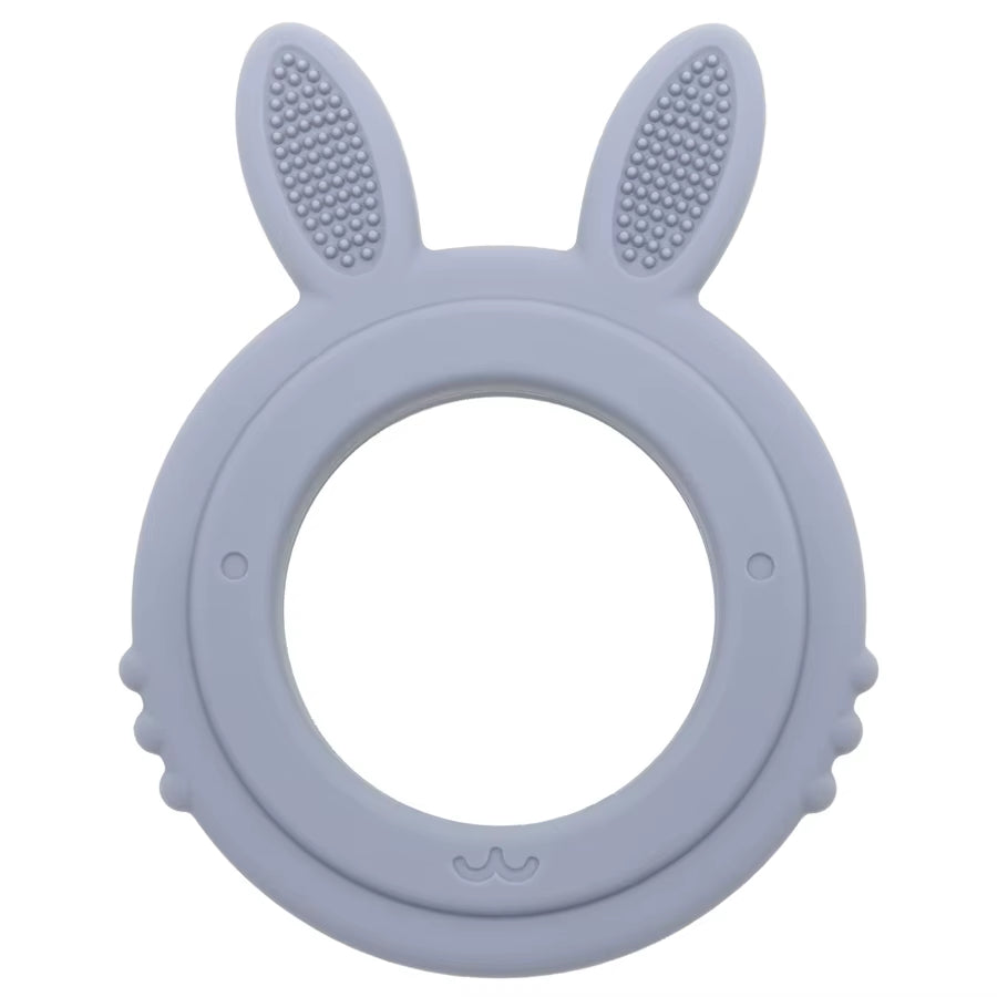 New Design Baby Rabbit Baby Toy Food Grade Safe Silicone Toothbrush Teether Toy Teething Set for Newborn Gift