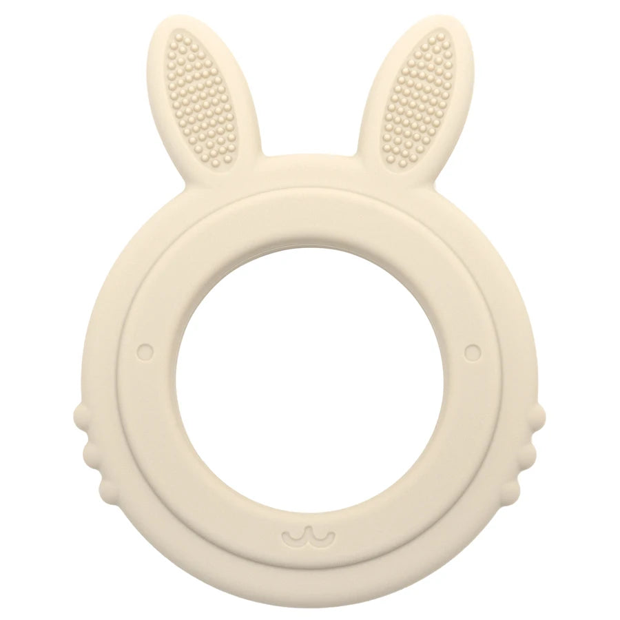 New Design Baby Rabbit Baby Toy Food Grade Safe Silicone Toothbrush Teether Toy Teething Set for Newborn Gift