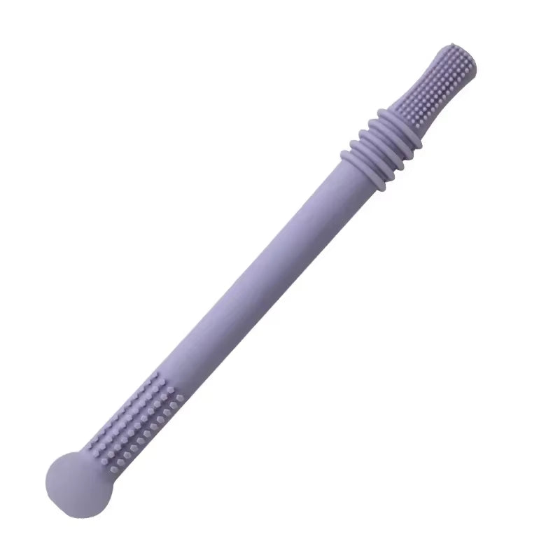 Baby Chewable Safe Toy Silicone Molar Straw Baby Teether Baby Teething Toys Molar Silicone Handle Baby Safety Toy