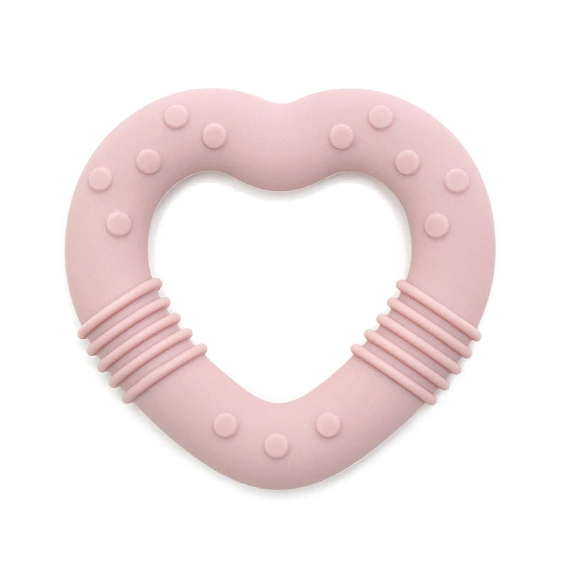 Food Grade Silicone Heart Teether New Baby Teething Toy Silicone Teether for Infant Relief Comfortable Chew Toy