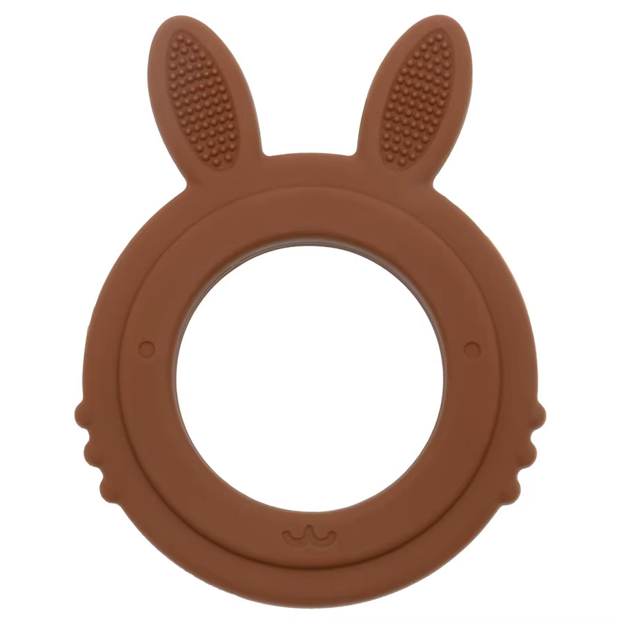 New Design Baby Rabbit Baby Toy Food Grade Safe Silicone Toothbrush Teether Toy Teething Set for Newborn Gift