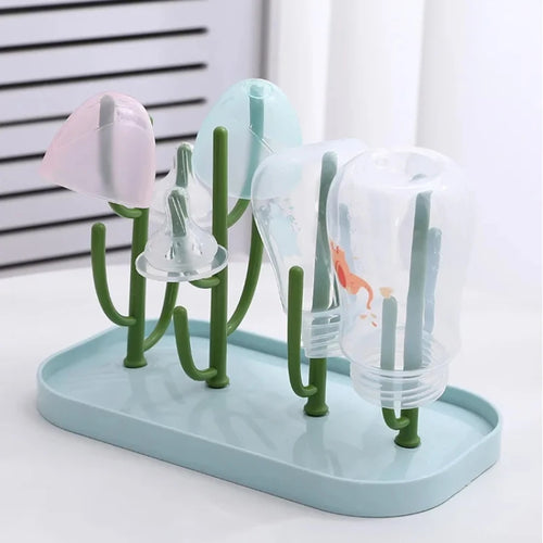 Baby Essentials Bottle Drying Rack for Kitchen Counter,Detachable Bottle Dryer Holder with Base.For Nipples,Cups,Pump Parts