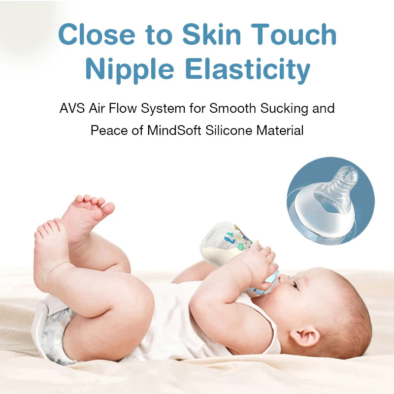 MAMIJOY 2PCS 150/240ML Baby Bottle Anti-Drop Heat-Resistant Milk Bottle Newborn Bottle Newborn Feeding Supplies BPAFREE BB01/02