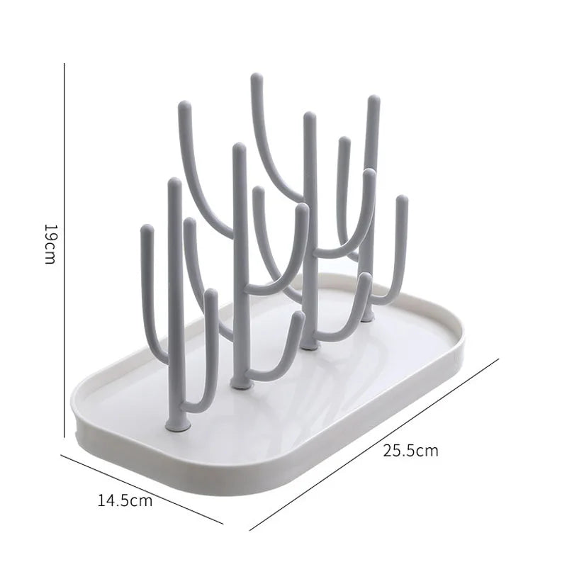Baby Essentials Bottle Drying Rack for Kitchen Counter,Detachable Bottle Dryer Holder with Base.For Nipples,Cups,Pump Parts