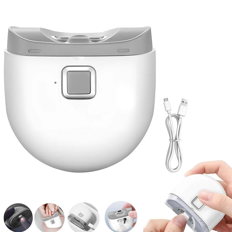 A19Q-Portable Electric Nail Clippers, Fully Automatic Silent Nail Clippers, Mini Baby Nail Trimmer with Storage Space