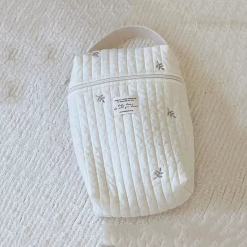 Portable Stroller Nappy Bag Quilted Baby Diaper Caddy Organizer Embroidered Mommy Bags Babies Accessories Changing Bag Storage