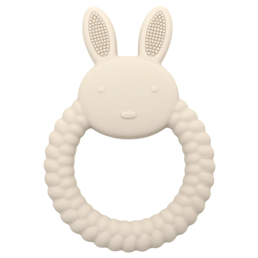 New Design Baby Rabbit Baby Toy Food Grade Safe Silicone Toothbrush Teether Toy Teething Set for Newborn Gift