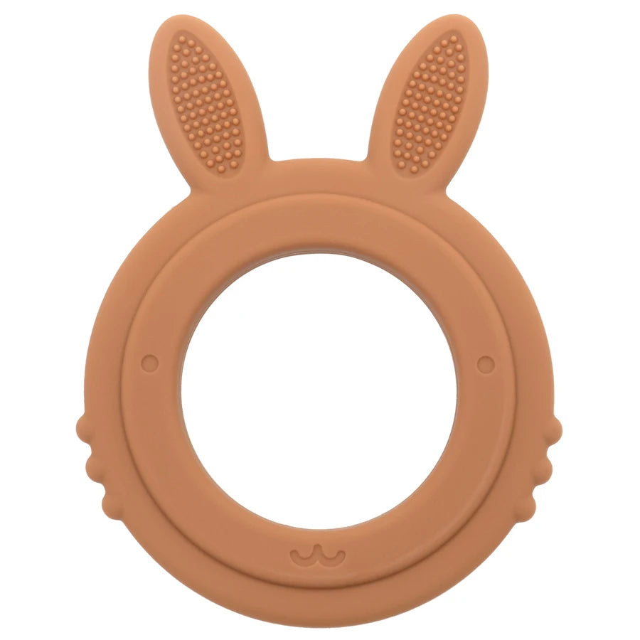 New Design Baby Rabbit Baby Toy Food Grade Safe Silicone Toothbrush Teether Toy Teething Set for Newborn Gift