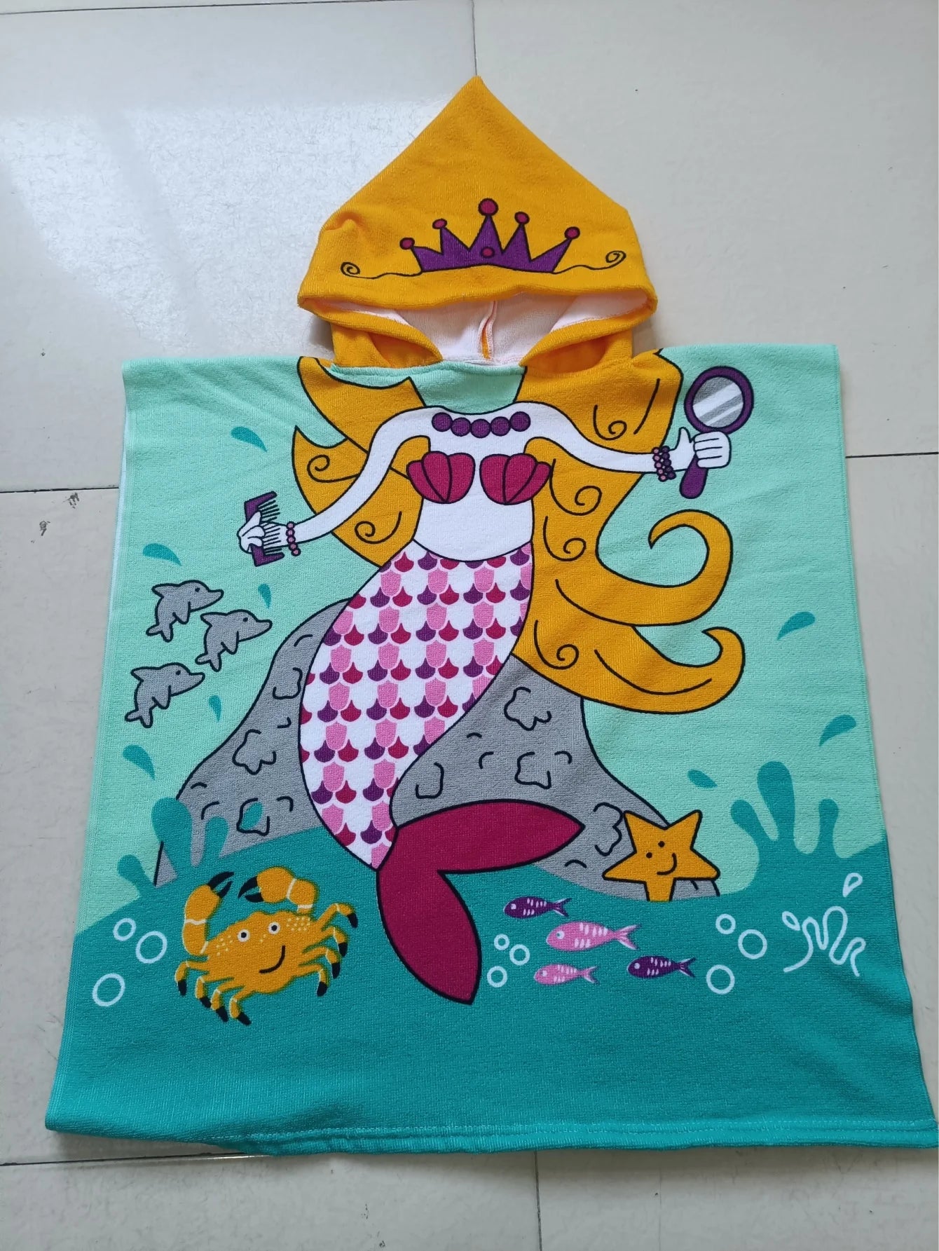 Girl Bathrobe Newborn Towel for Kids Dress up Kids Poncho Cape Kids Unicorn Pattern Beach Towel Poncho Hooded Baby