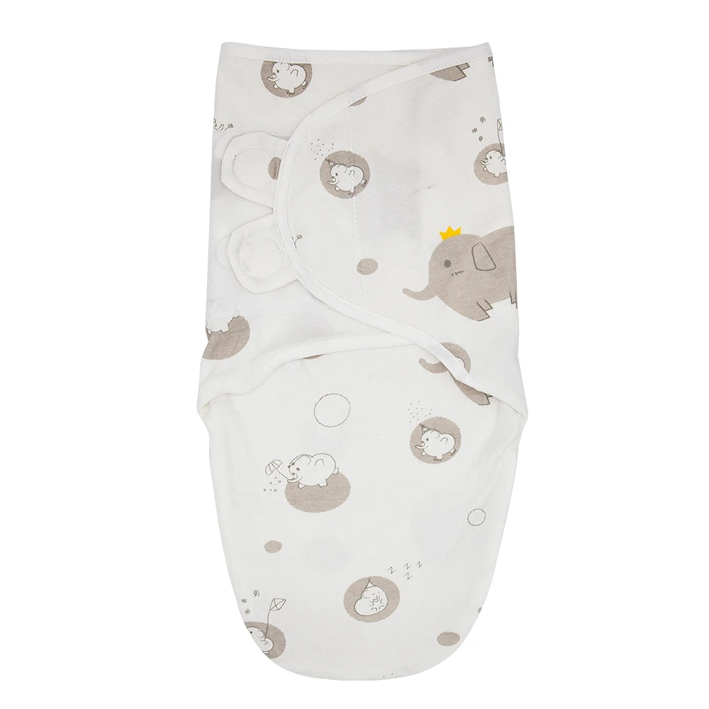 Sleeping Bag for Baby 100%Cotton Soft Adjustable Infant Wrap Summer Thin Sleepwear Elephant Print Diaper Baby Swaddling Blanket