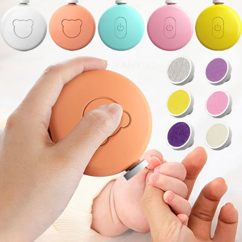 Mother and Newborn Baby Manicure Scissors 6PCS Head Electric Nail Clipper Cutter Children'S Fully Automatic Nail Trimmer Grinder