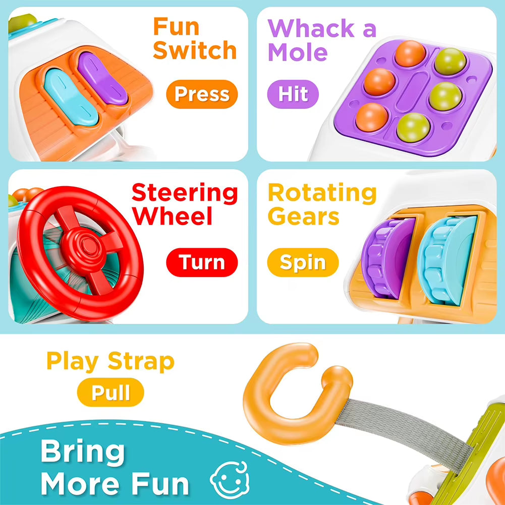 Baby Busy Board Cube Montessori Sensory Practice Activity Skills Early Educational Travel Toys for Toddlers 1-3 Old Boys Girls